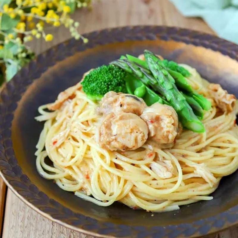 麻布十番シリーズ　Polieat （ポリート）  陸奥湾産ベビー帆立の旨みとからすみの香りを楽しむペペロンチーノ