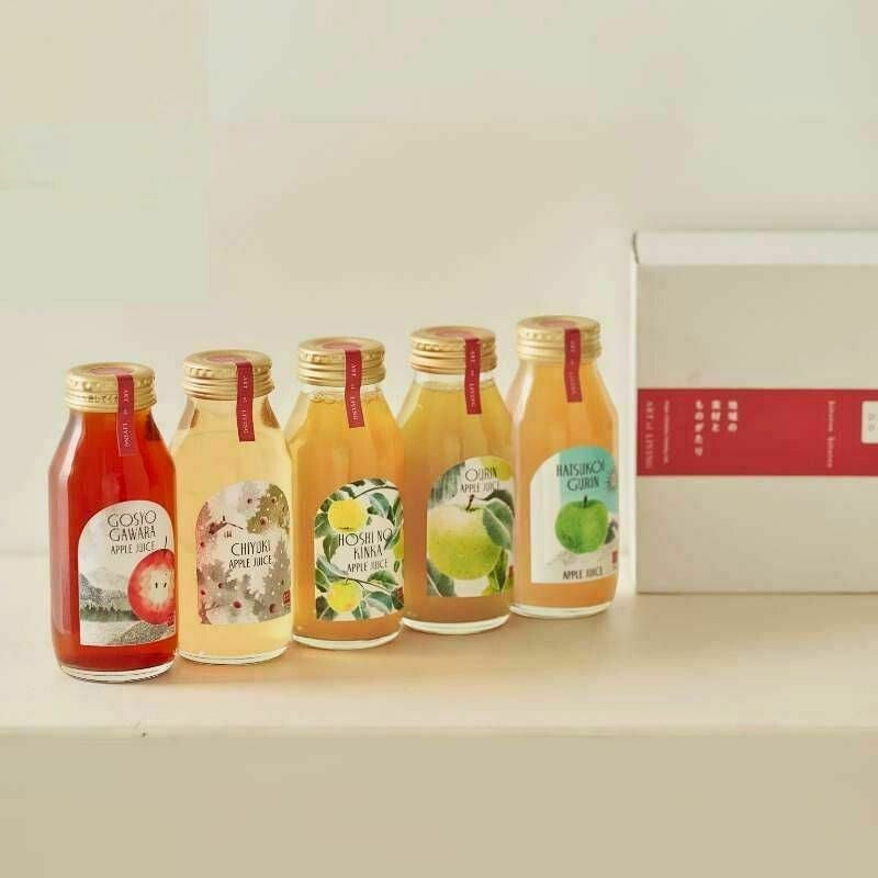 樹上完熟手摘みりんご100%ストレートジュース5品種飲み比べ5本セット